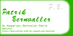 patrik bernvaller business card